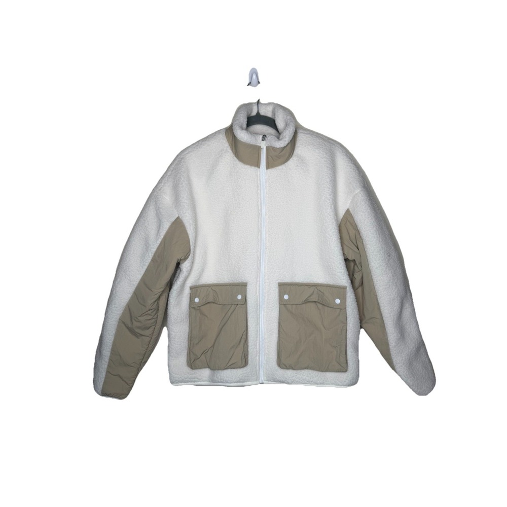 Zyia Active Women's cream Sherpa Fleece Full Zip Basic Jacket Polyester Size M